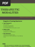 Therapeutic Modalities: Prepared By: John Patrick B. de Jesus