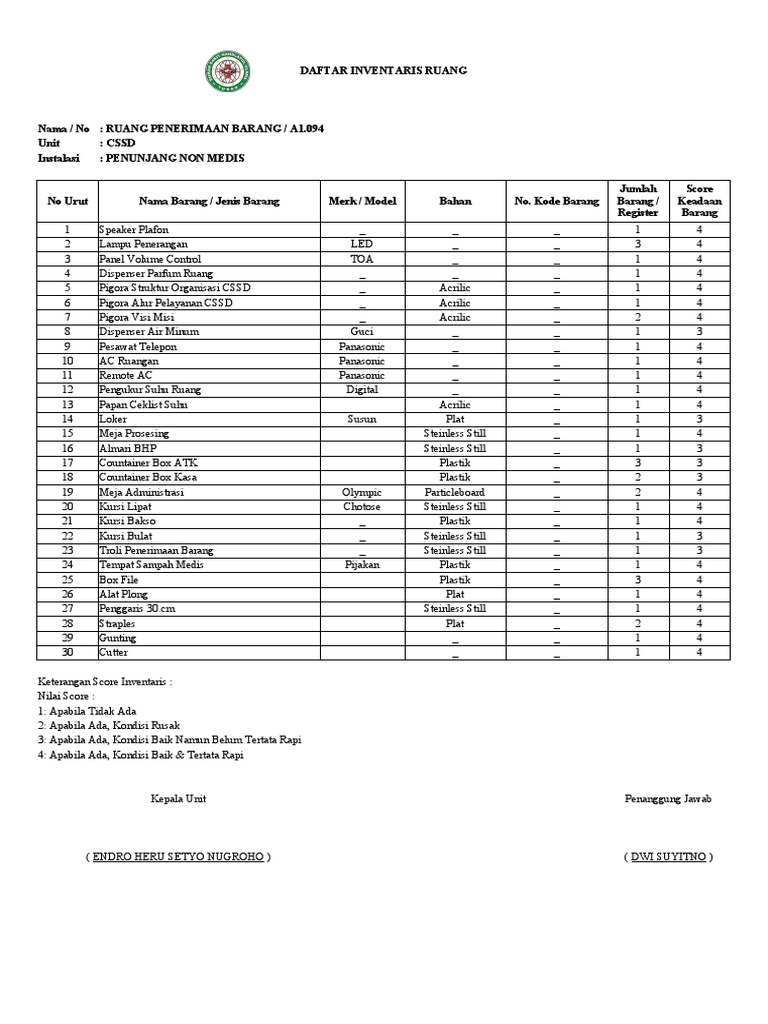 New inventaris cssd pdf