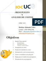 Clase #02 OTK3122 - Presupuesto y Análisis de Costos 2020