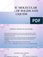 Kinetic Molecular Model of Solids and Liquids
