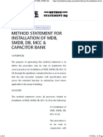 Method Statement For Installation of MDB, SMDB, DB, MCC & Capacitor Bank