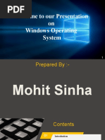 Welcome To Our Presentation On Windows Operating System