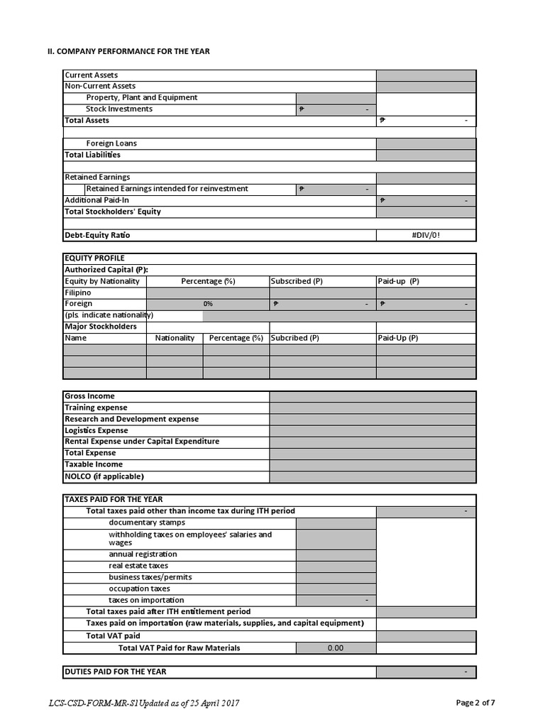 LCS-CSD Form and Company Performance Report | PDF | Labour Economics ...