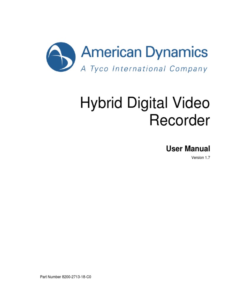 Hybrid Digital Video Recorder User Manual PDF Digital Subscriber Line Computer Network