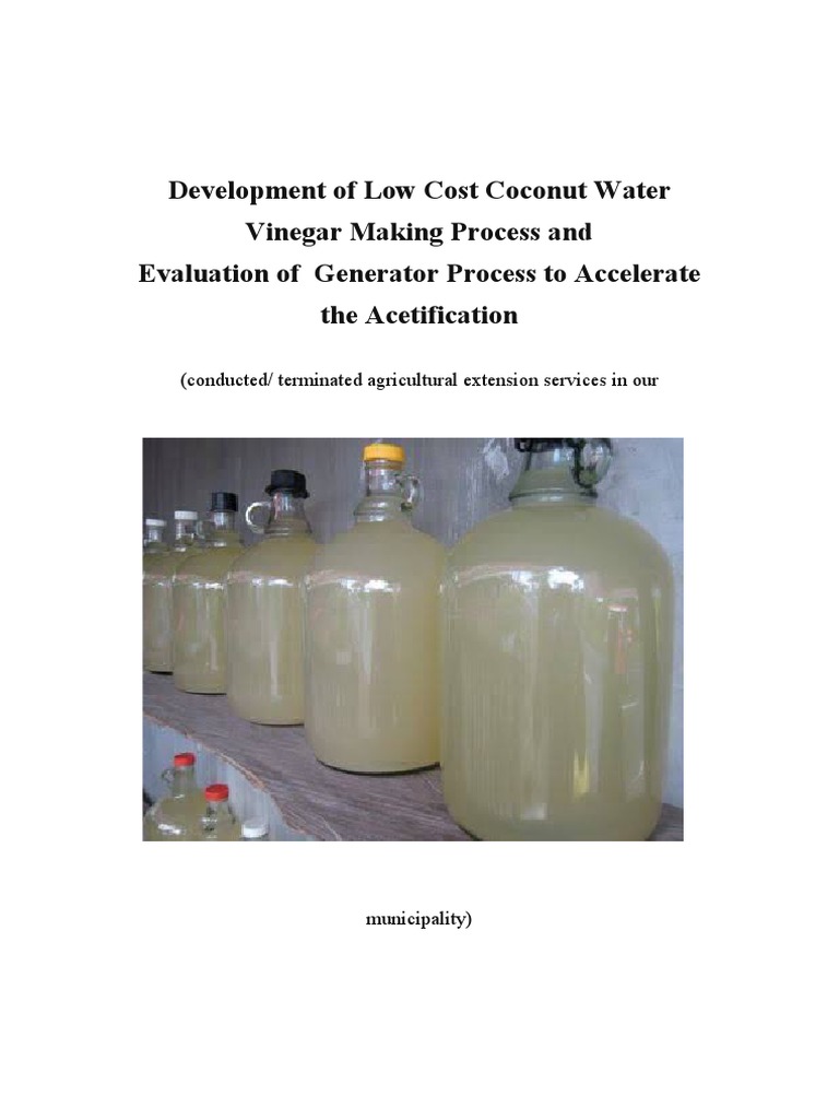 Coconut Vinegar Research Paper Download Free Pdf Vinegar Acetic Acid