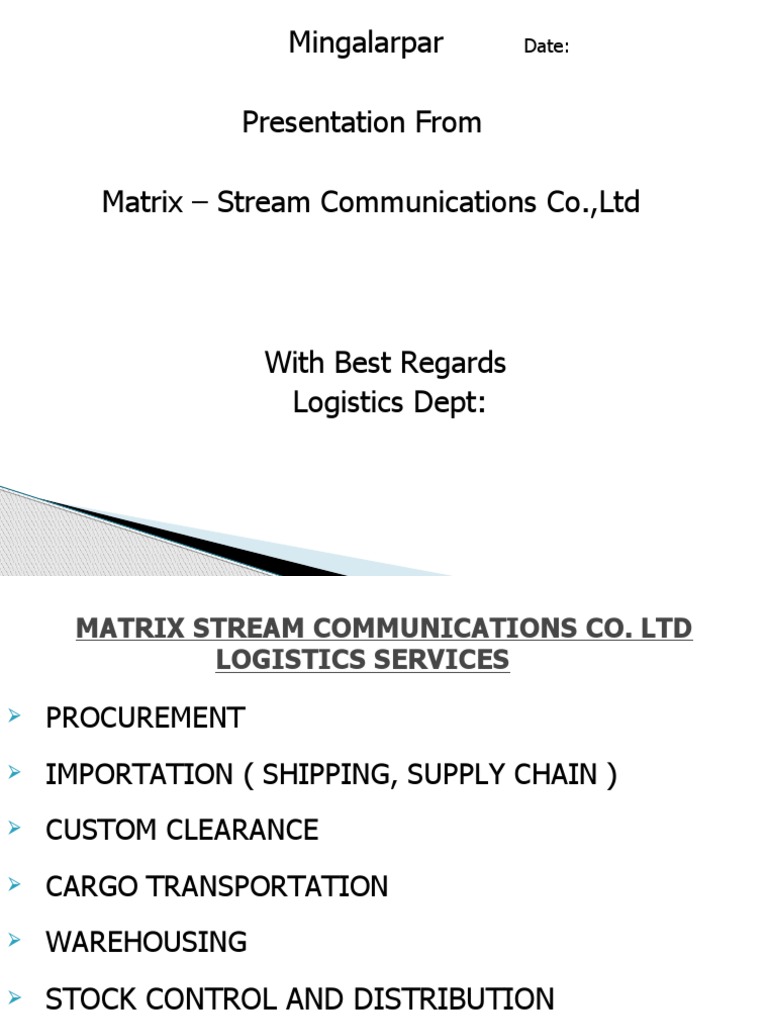 Logistics and Supply Chain Services | PDF | Warehouse | Logistics