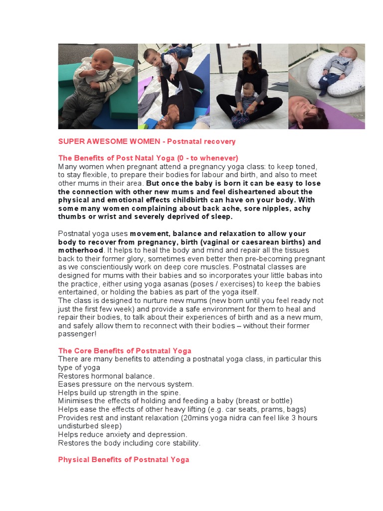 Postnatal Yoga for New Mums | PDF | Postpartum Period | Relaxation ...