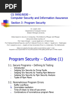 CS 5950/6030 - Computer Security and Information Assurance Section 3: Program Security