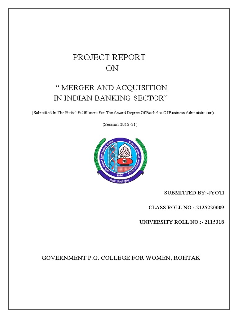 Merger & Acquisition in Indian Banking | PDF | Mergers And Acquisitions ...