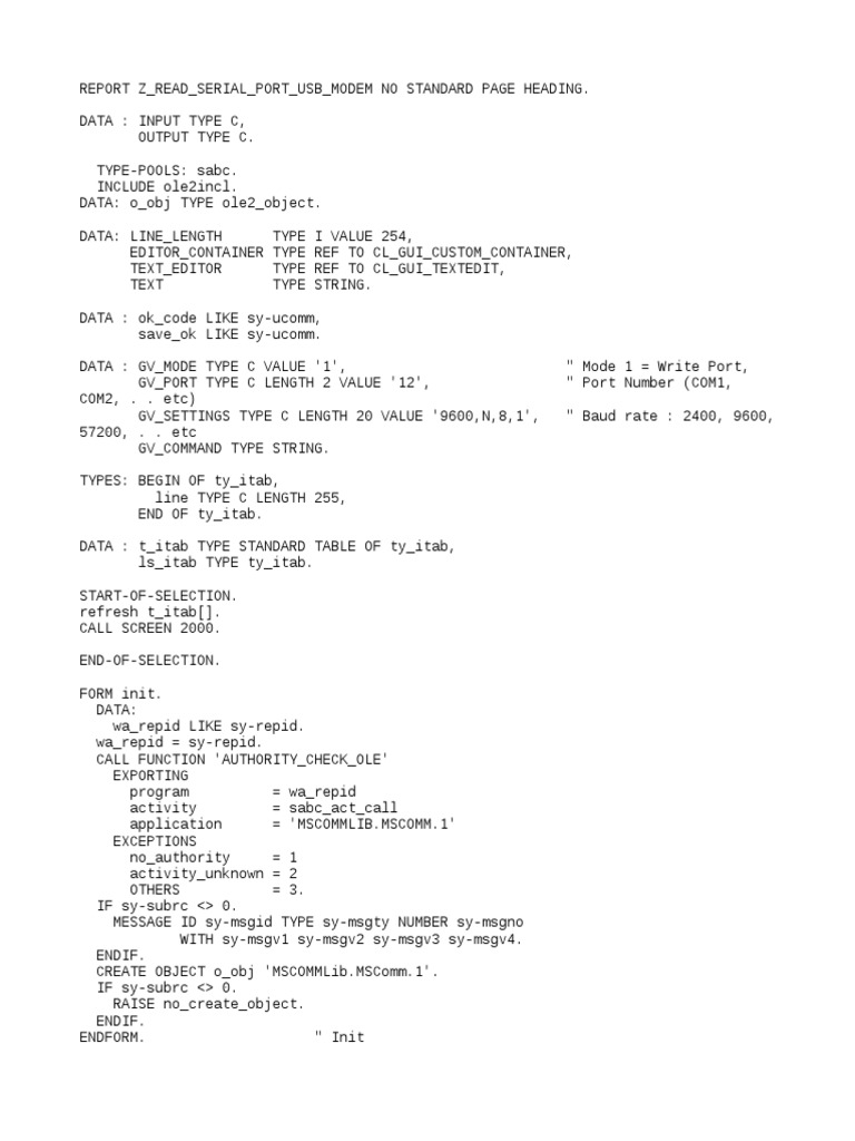 USB Modem Serial Port Communication | PDF | Computer Programming ...