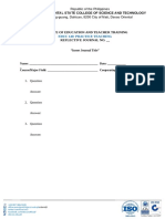 EDUC 140 Reflective Journal Template