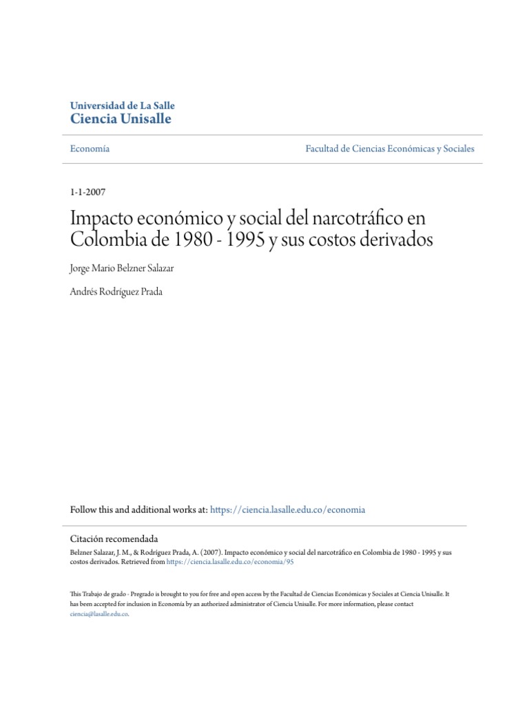 Impacto del narcotráfico en Colombia 1980-1995 | PDF | Comercio ilegal ...