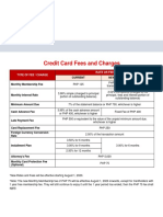 Credit Card Fees and Charges: Type of Fee / Charge Rate or Fee
