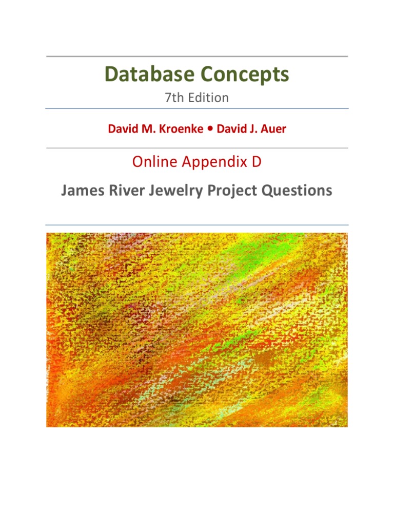Database Concepts James River Jewelry Project Questions PDF Data