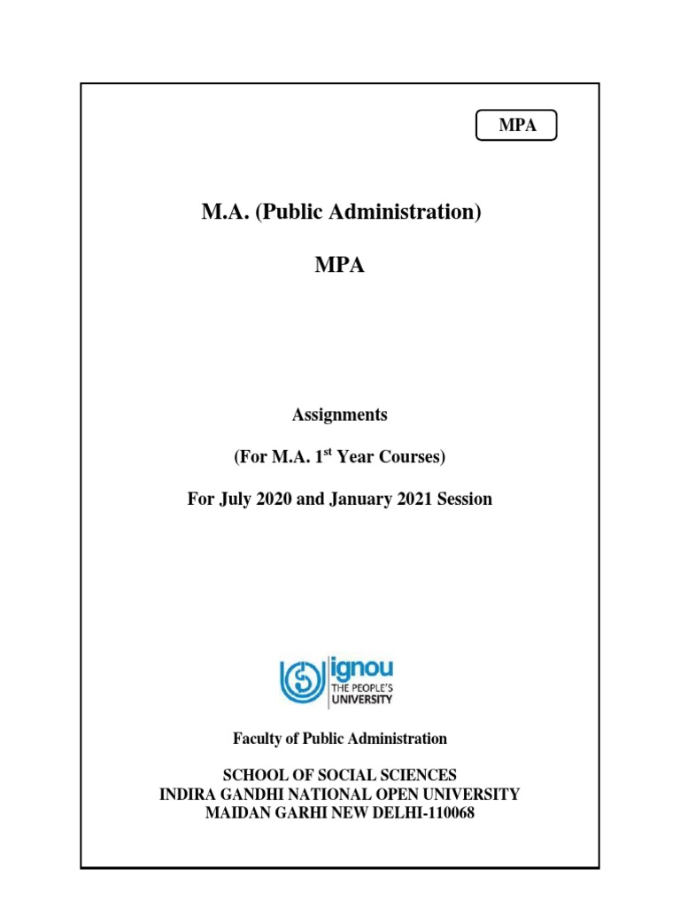 MPA 1st Year Assignment Guide | PDF | Bureaucracy | Public Administration