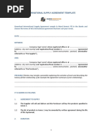 International Supply Agreement Sample Template