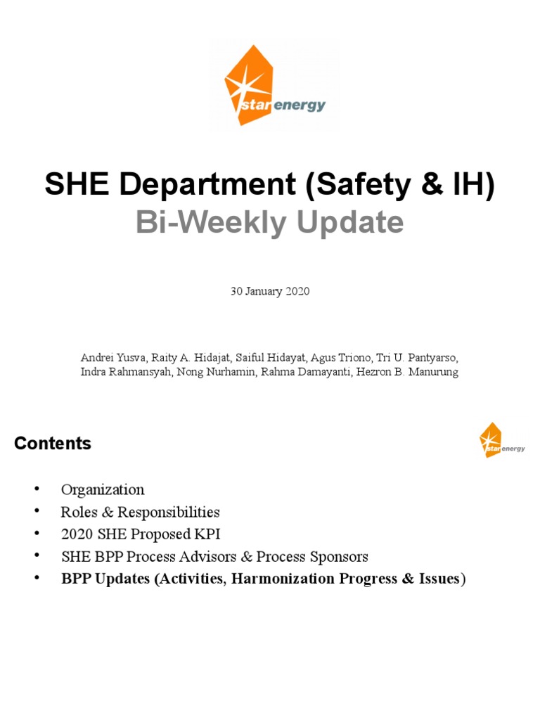 SHE-Safety IH BPP Report - 200130add | PDF | Safety | Workplace
