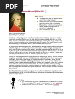 Wolfgang Amadeus Mozart (1756-1791) : Composer Fact Sheets