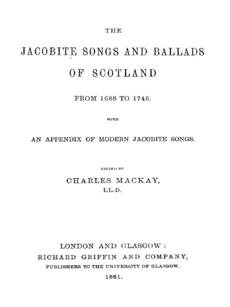 Jacobite Songs and Ballads of Scotland PDF Charles Edward Stuart Jacobitism photo pic