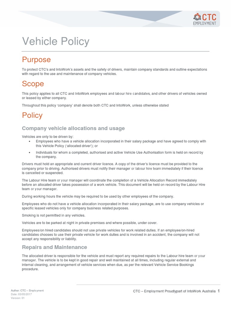 company-employee-vehicle-policy-template-pdf-vehicles-driver-s-license