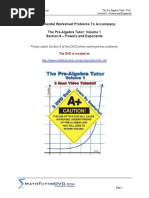 Supplemental Worksheet Problems To Accompany: The Pre-Algebra Tutor: Volume 1 Section 8 - Powers and Exponents