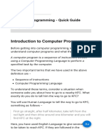 Introduction To Computer Program: Computer Programming - Quick Guide