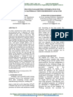 Tig Welding Process Parameters Optimization For Stainless Steel Materials Using Regression Analysis