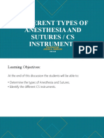 Different Types of Anesthesia and Sutures