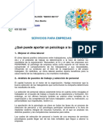 Gabinete de Psicologc38da. Servicios para Empresas.