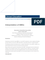 Critical Care Clinical Education: Interpretation of ABGs