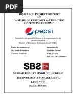 Research Project Report: "A Study On Customer Satisfaction of Pepsi in Lucknow"