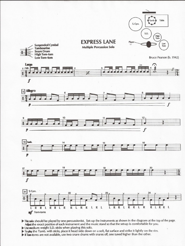 Express Lane Multiple Percussion Solo PDF