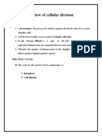 Review of Cellular Division: Cell Division Is The Process by Which A Parent Cell Divides Into Two or More