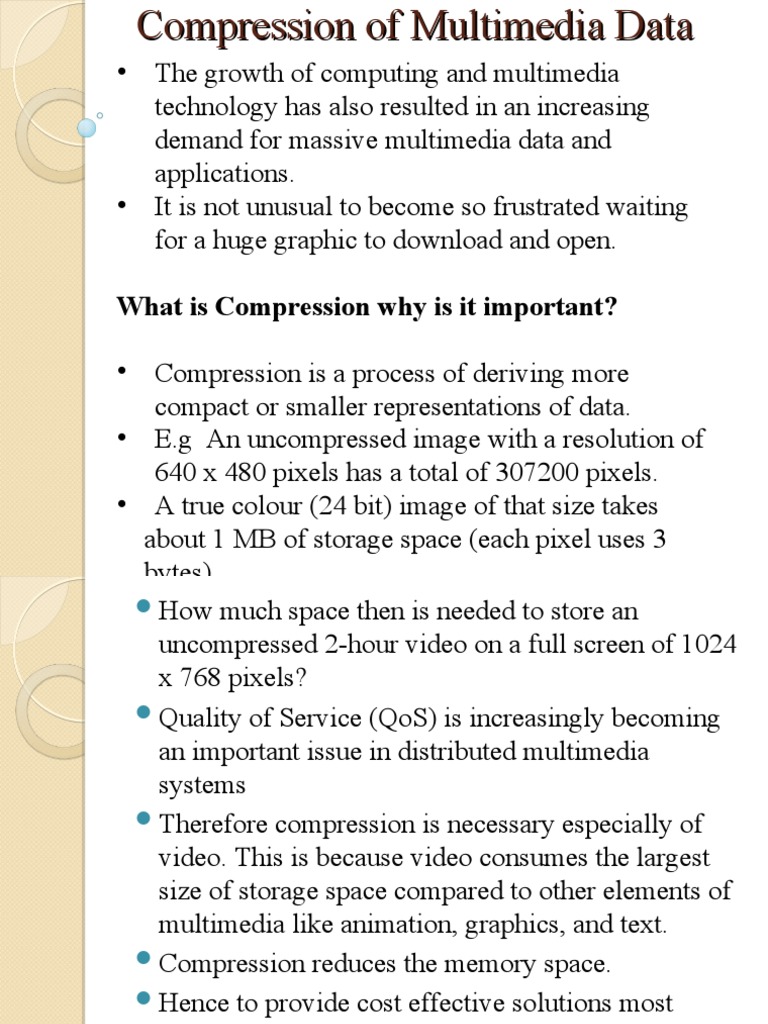 Compression of Multimedia Data | PDF | Data Compression | Video