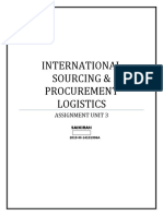 International Sourcing & Procurement Logistics Assignment.