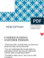 Perception: Process and Factors Common Distortions Attribution Theory