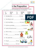 Lower Elementary Preposition Worksheet