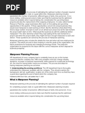 Manpower Planning