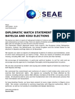 Diplomatic Watch Statement On Bayelsa and Kogi Elections: Source URL