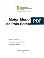 Motor de indução monofásico de pólo sombreado