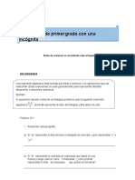 Ecuaciones de Primer Grado Con Una Incógnita