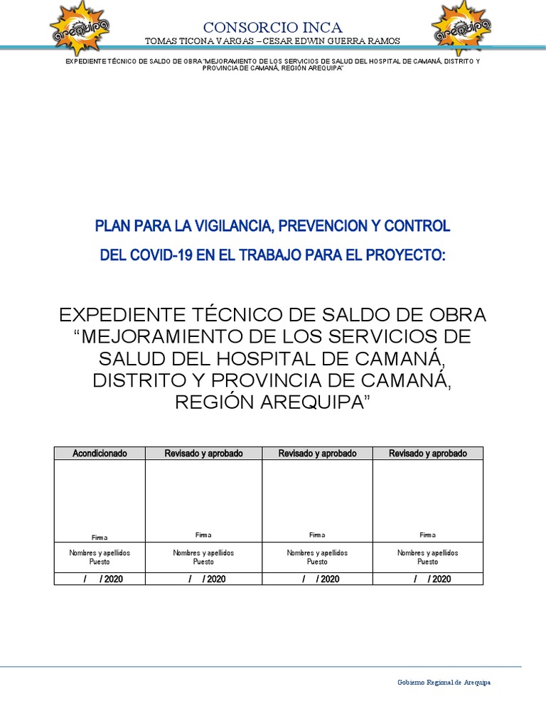 Plan COVID-19 CAMANA - ENE 21 | PDF | Ciencias de la Salud ...