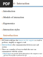 HCI - Chapter 4 - Interaction