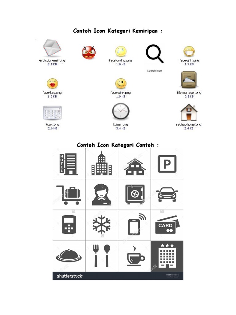 Contoh Kategori dan Jenis Icon | PDF
