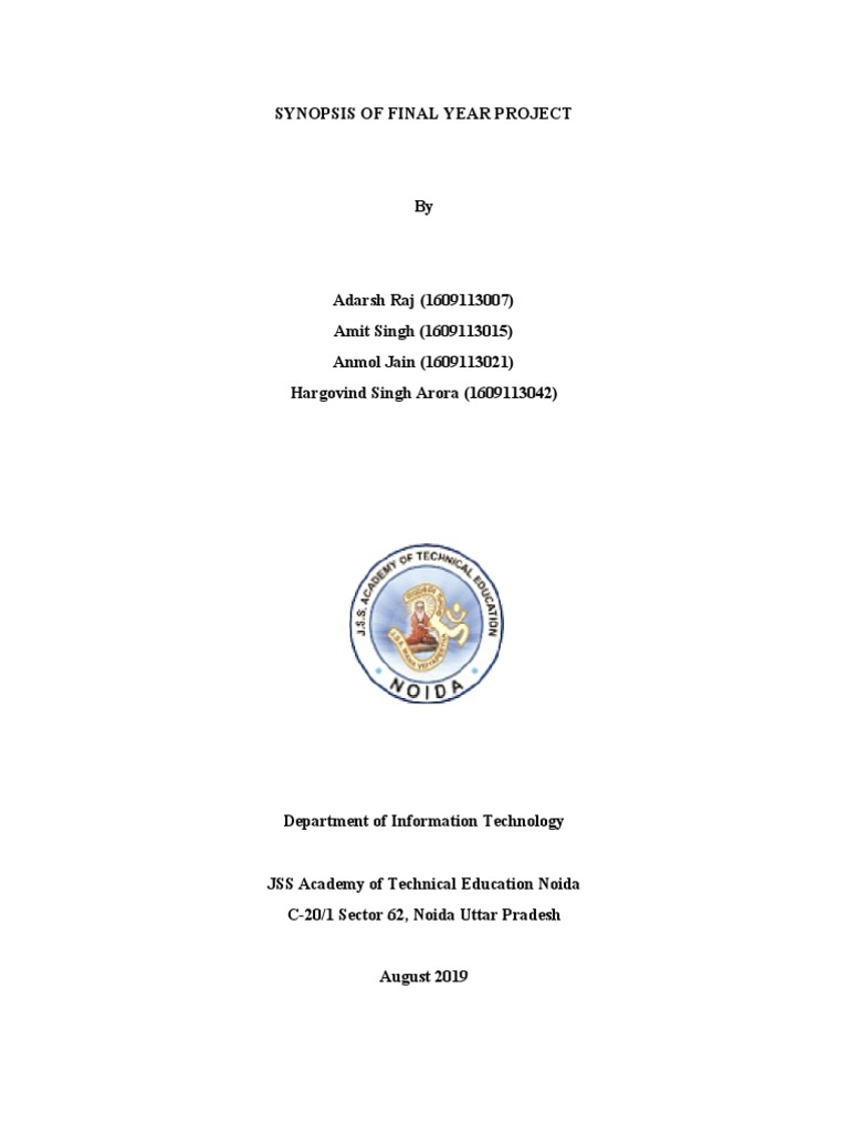 Synopsis - Final Year Project | PDF | Part Of Speech | Conceptual Model