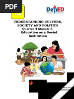 Understanding Culture, Society and Politics Education As A Social Institution