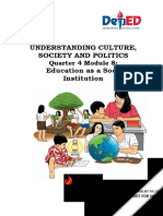 Understanding Culture, Society and Politics Education As A Social Institution