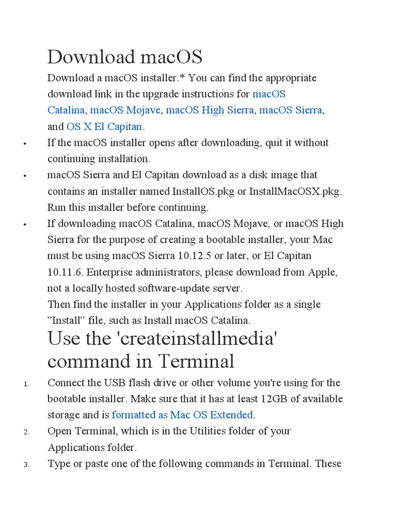 Create macOS Catalina Bootable USB | PDF