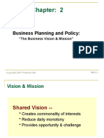 Business Planning and Policy:: "The Business Vision & Mission"