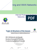 LAN Switching and WAN Networks: Internet Protocol in Switched Networks - (II)